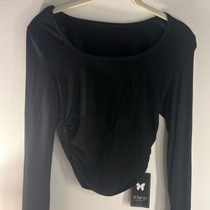Black synched side long sleeve